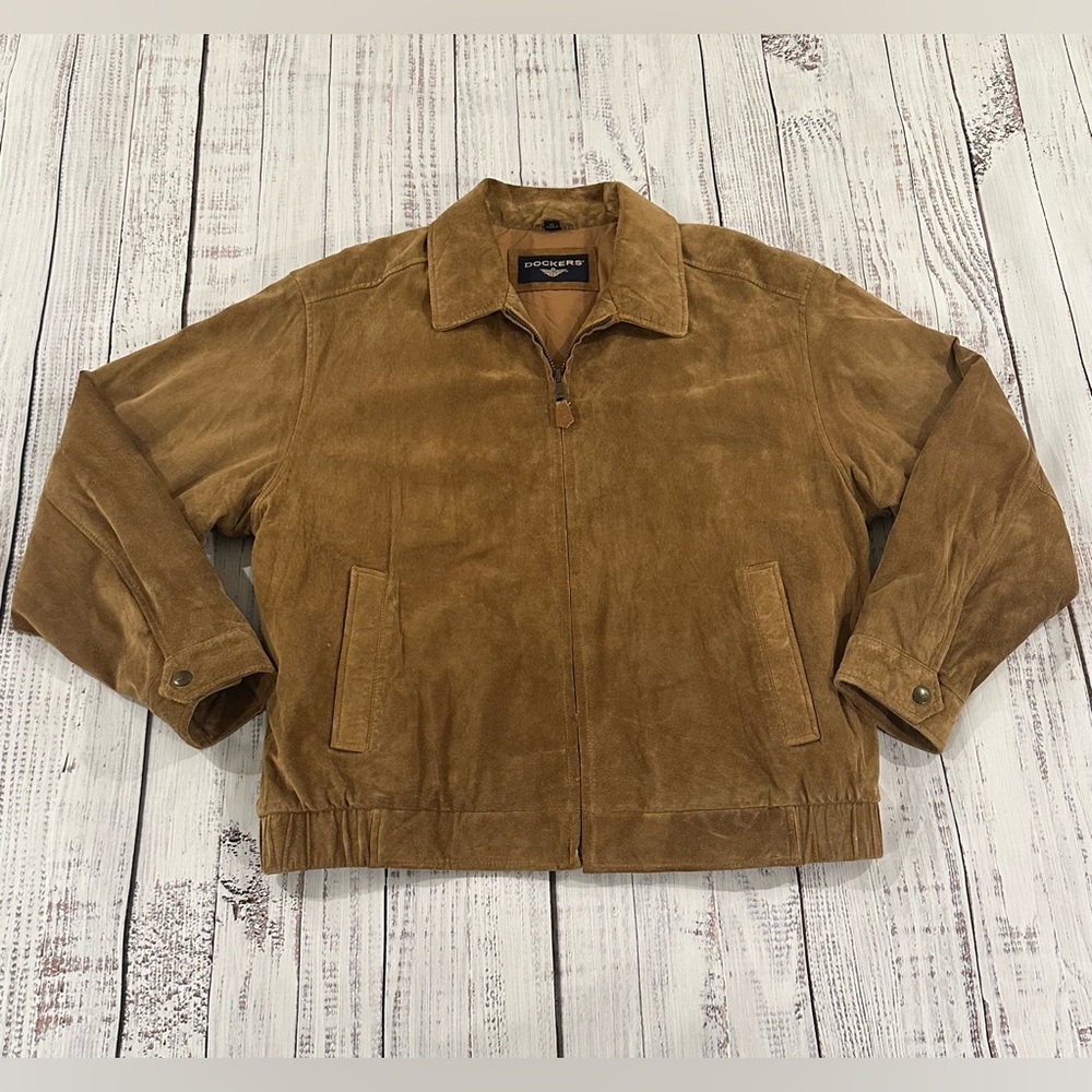 Dockers Brown Suede Bomber Jacket